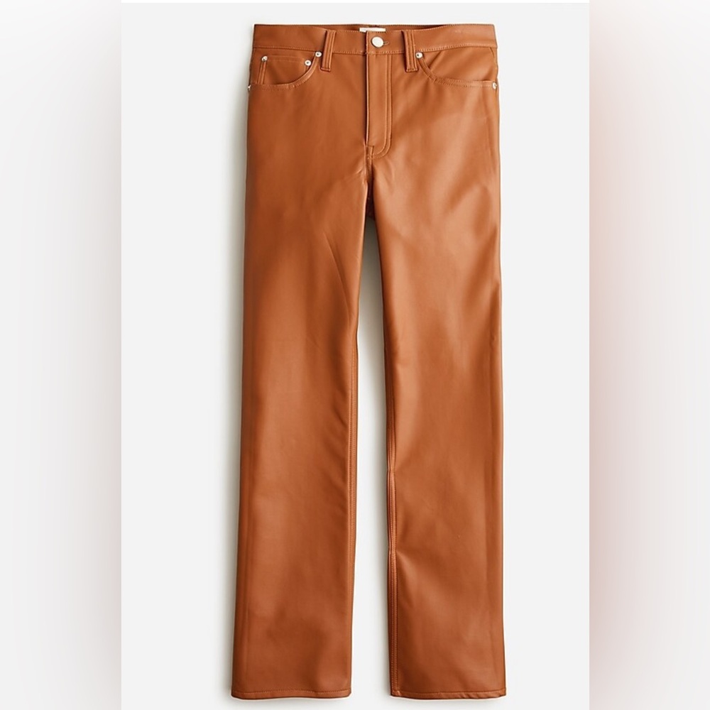 J.Crew High Rise Slim Demi boot pants in Faux Leather
